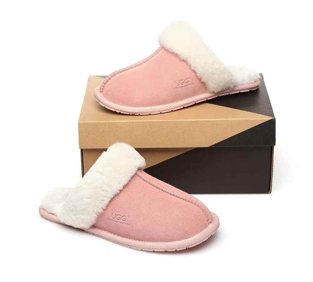 UGG Slippers Australia Sheepskin Wool Home Slippers Rosa Scuff