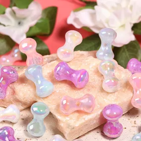 Wholesale 100pcs  Acrylic Transparent Colorful Puppy Bone Beads Cashew Pierced Loose Beads