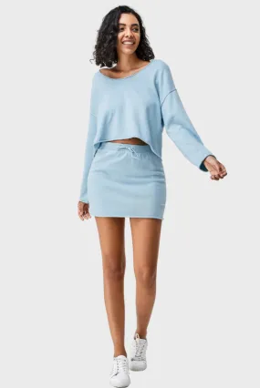 Women’s Off-The-Shoulder Top & Mini Skirt Two-Piece Leisure Set