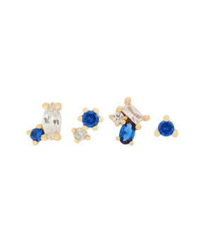 Yoru Blue Crystal Earrings Set